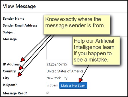 Location tracking for message sender